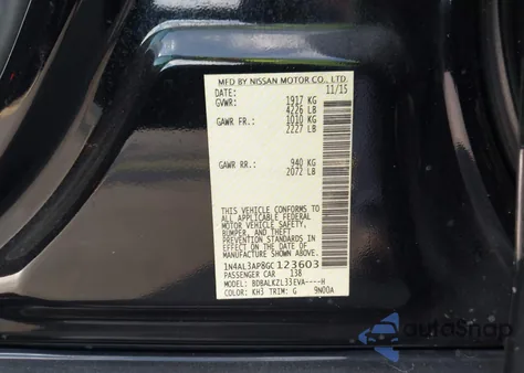 2016 Nissan Altima 2.5 Sv z USA, uszkodzony, nr VIN 1N4AL3AP8GC123603